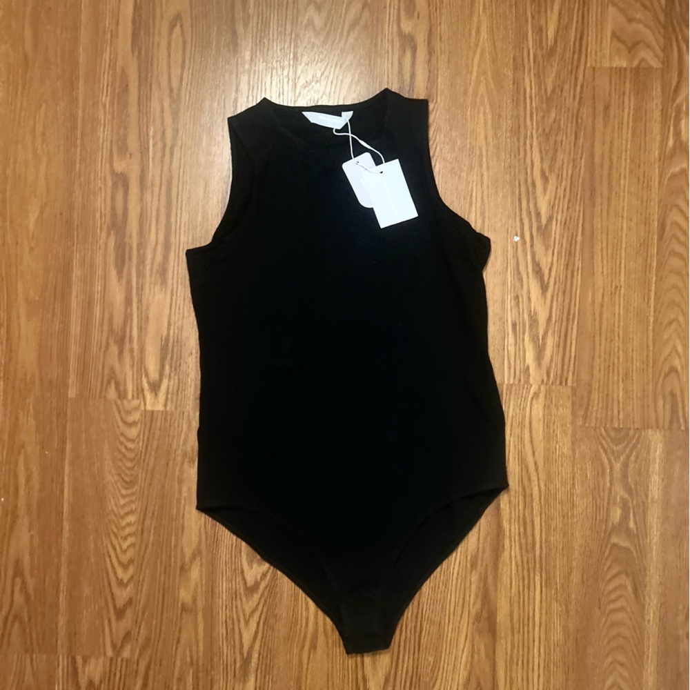 Mango pop  Classic Black Sleeveless bodysuit